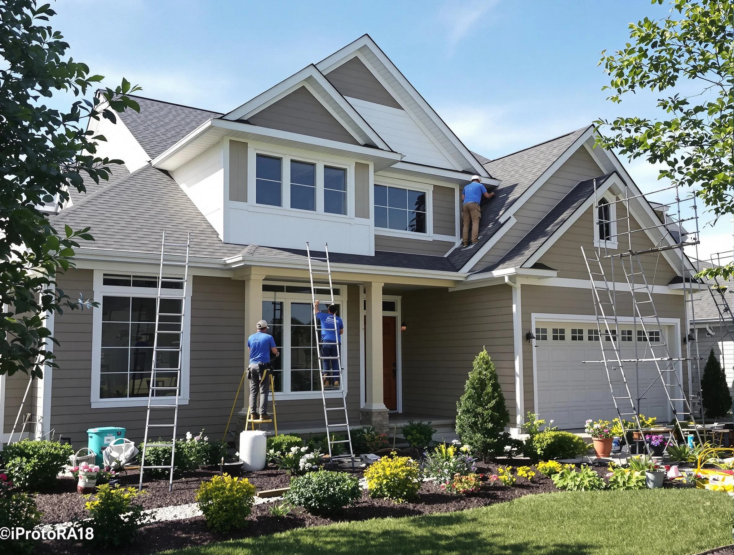 Detailed exterior painting by Maple Heights House Painters in Maple Heights