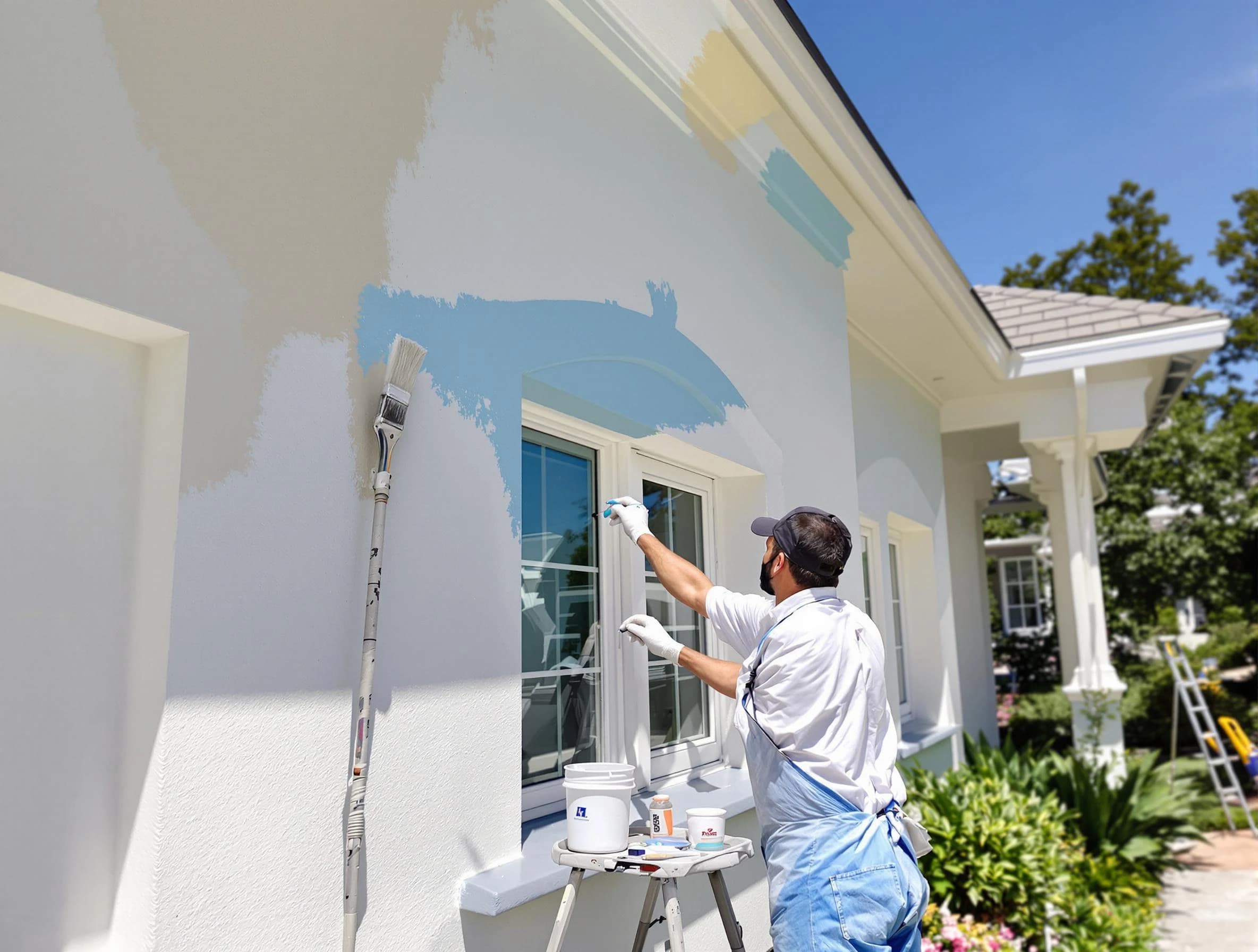 Maple Heights House Painters professional painting the exterior of a house in Maple Heights, OH