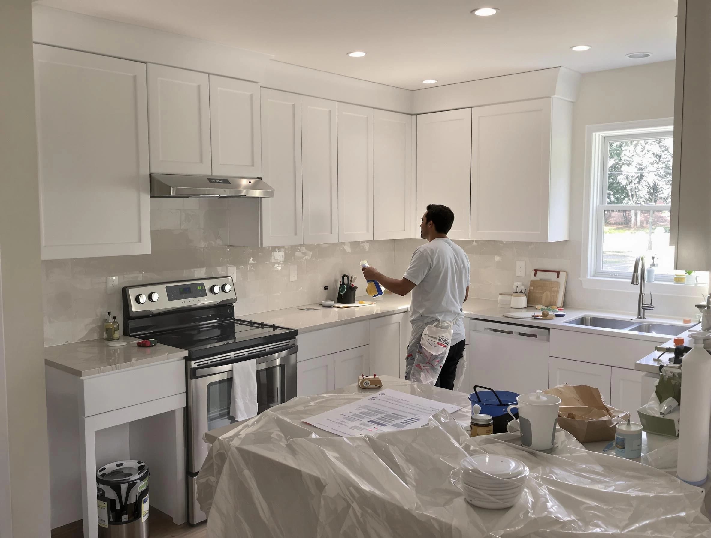 Maple Heights House Painters performing detailed kitchen painting in Maple Heights